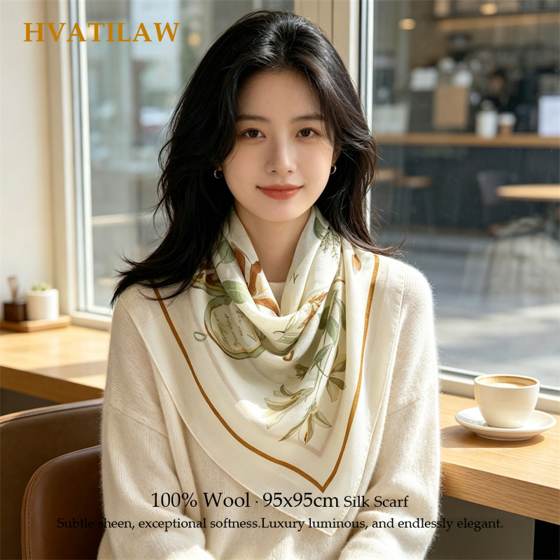 Pashmina Wrap Large - Écharpe 100% laine pour femme, luxe,