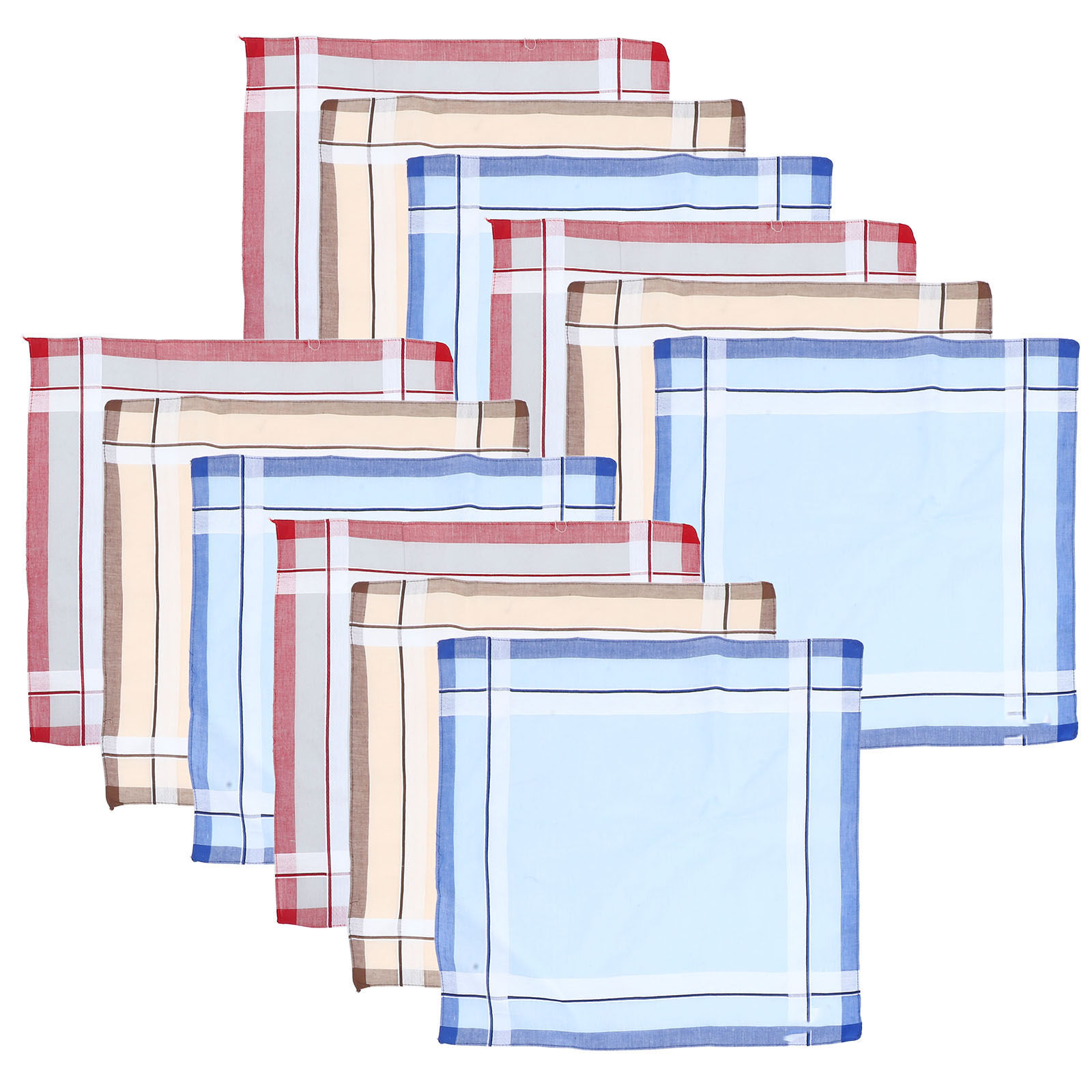 Lot de 12 mouchoirs carrés en  - Handkerchief Cotton Men avis et prix