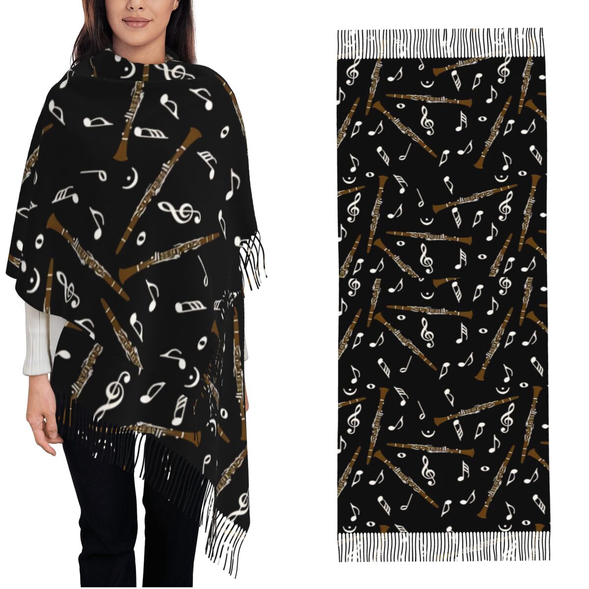Écharpe pour femmes avec gland - Pashmina Wrap Large avis et prix